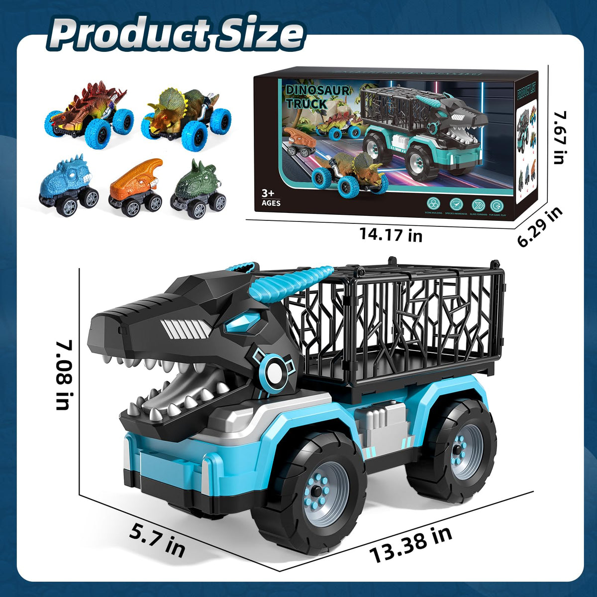 Guminnara pull-back dino cars deliver fast, engaging racing fun.