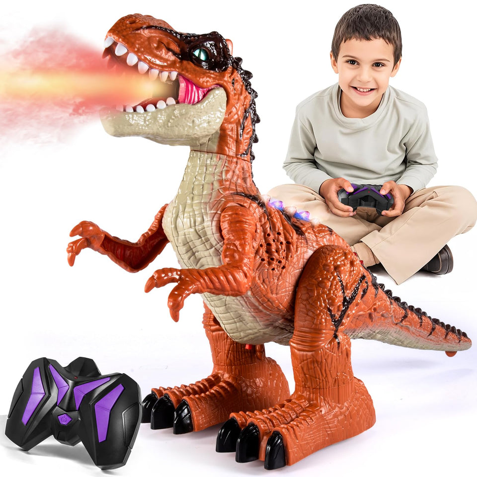Guminnara RC Dino T-Rex mist spray enhances playtime for kids.
