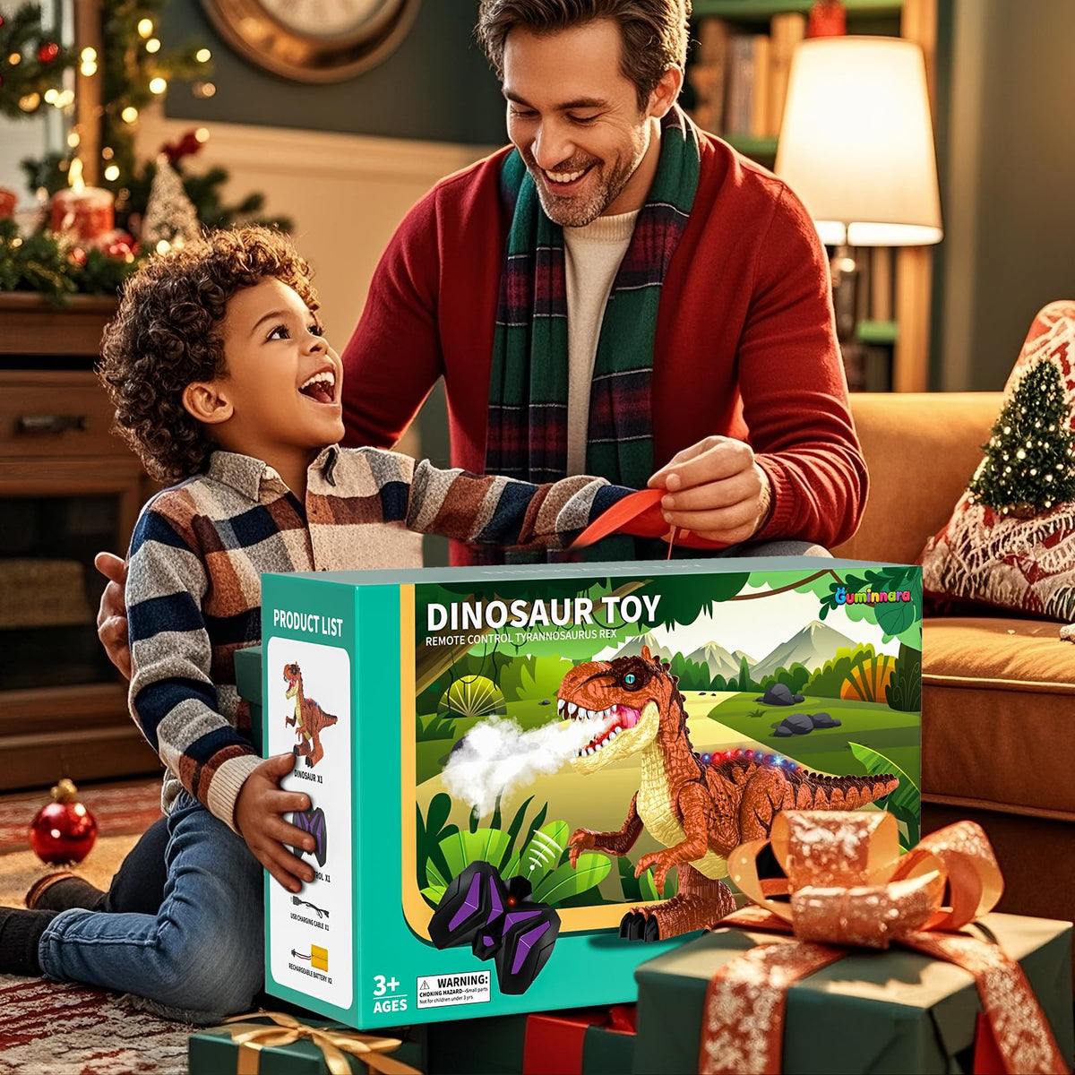 Guminnara RC Dino T-Rex playtime action for kids ages 3–8.