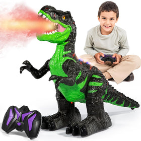 Guminnara RC dinosaur front view emphasizes precise steering for play