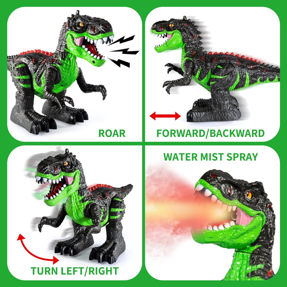 Guminnara RC dinosaur side view shows dynamic motion in action