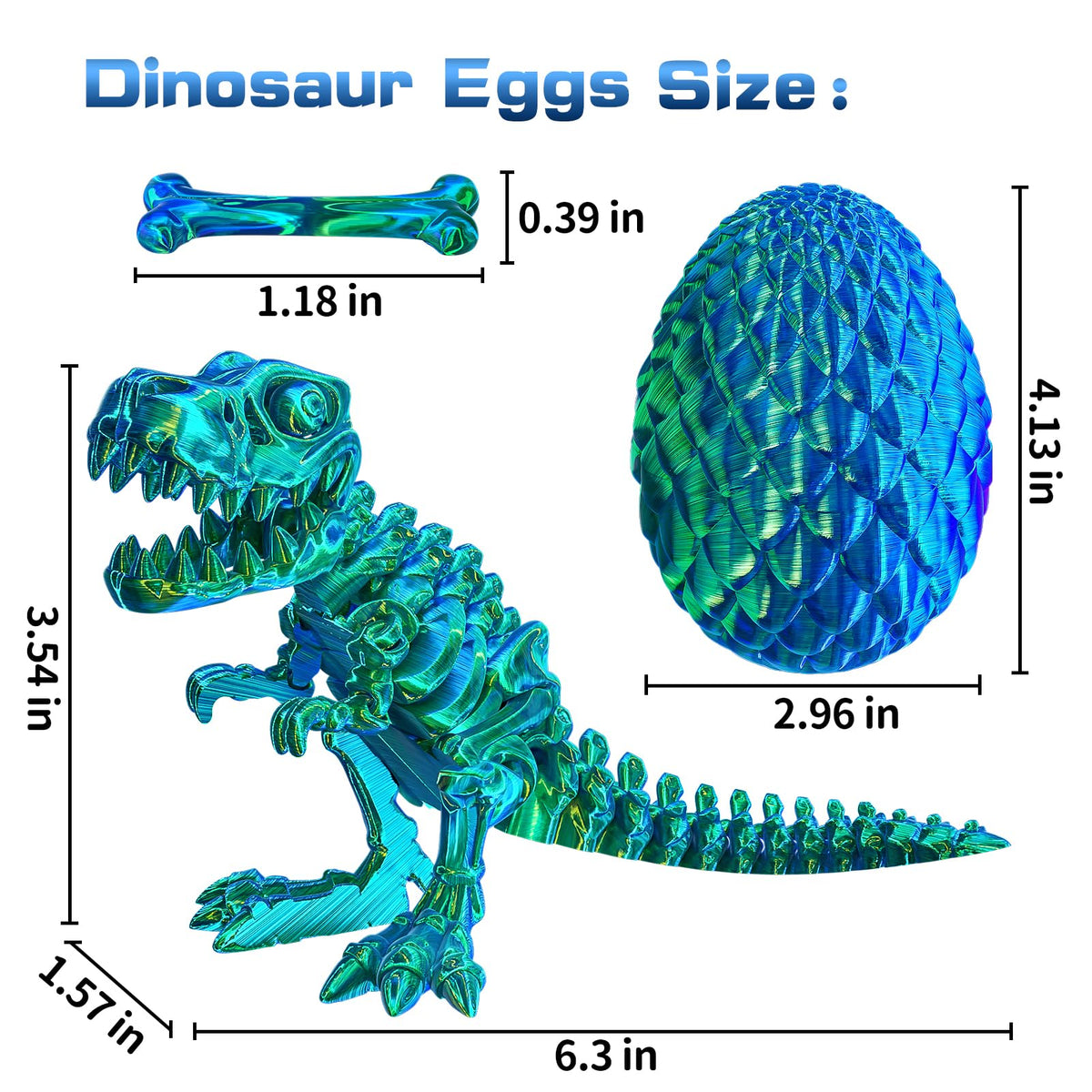 Guminnara realistic bone decorations on the T-Rex encourage imaginative dinosaur discovery