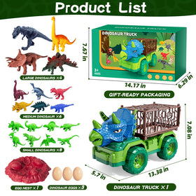 Guminnara Triceratops truck cargo cage offers ample space for dinosaurs at play.