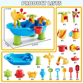 Guminnara water table with beach accessories ready for play.