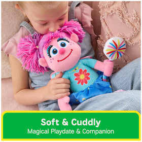 GUND Abby Cadabby plush with pink and purple hair for adorable display