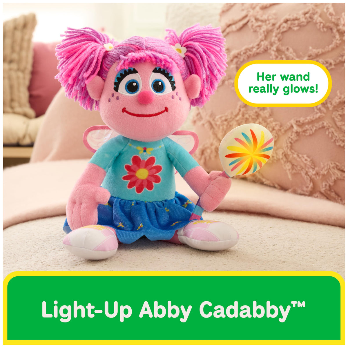 GUND Abby Cadabby plush with iridescent wings for magical play visuals