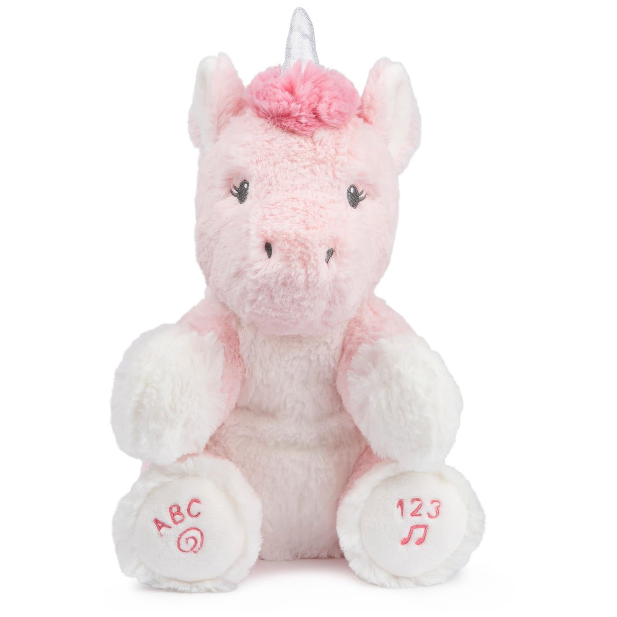 GUND Alora unicorn with light-up horn offering engaging sensory play for babies.