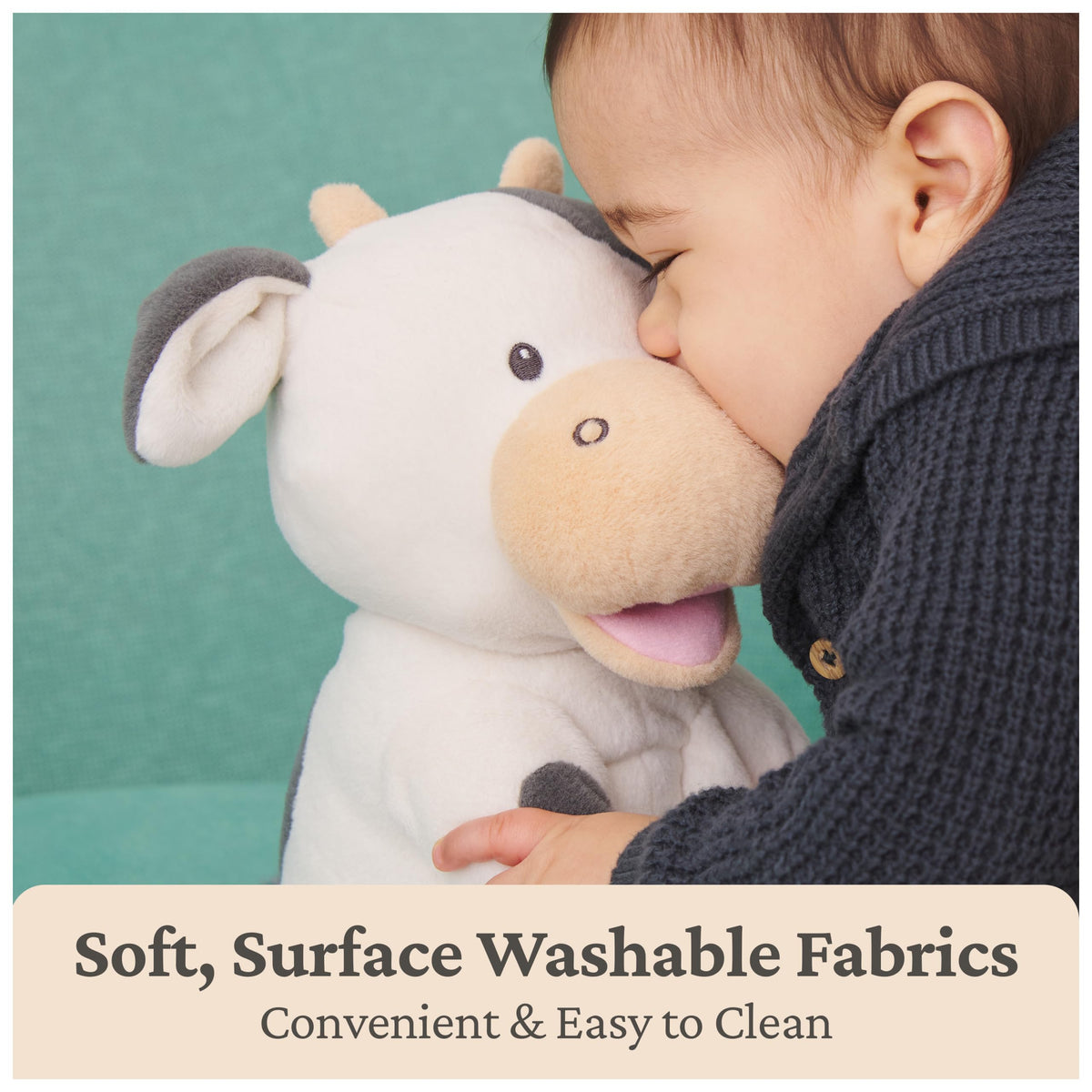 GUND Buttermilk's mouth movements accompany animal sounds for learning cues.
