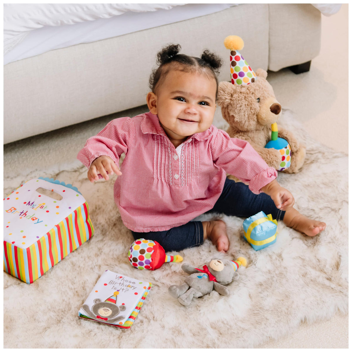 GUND embroidery details and soft fabrics ensure safe, durable playtime.