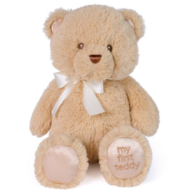 GUND My First Teddy Bear in soft plush, perfect for newborn cuddles and safe play.
