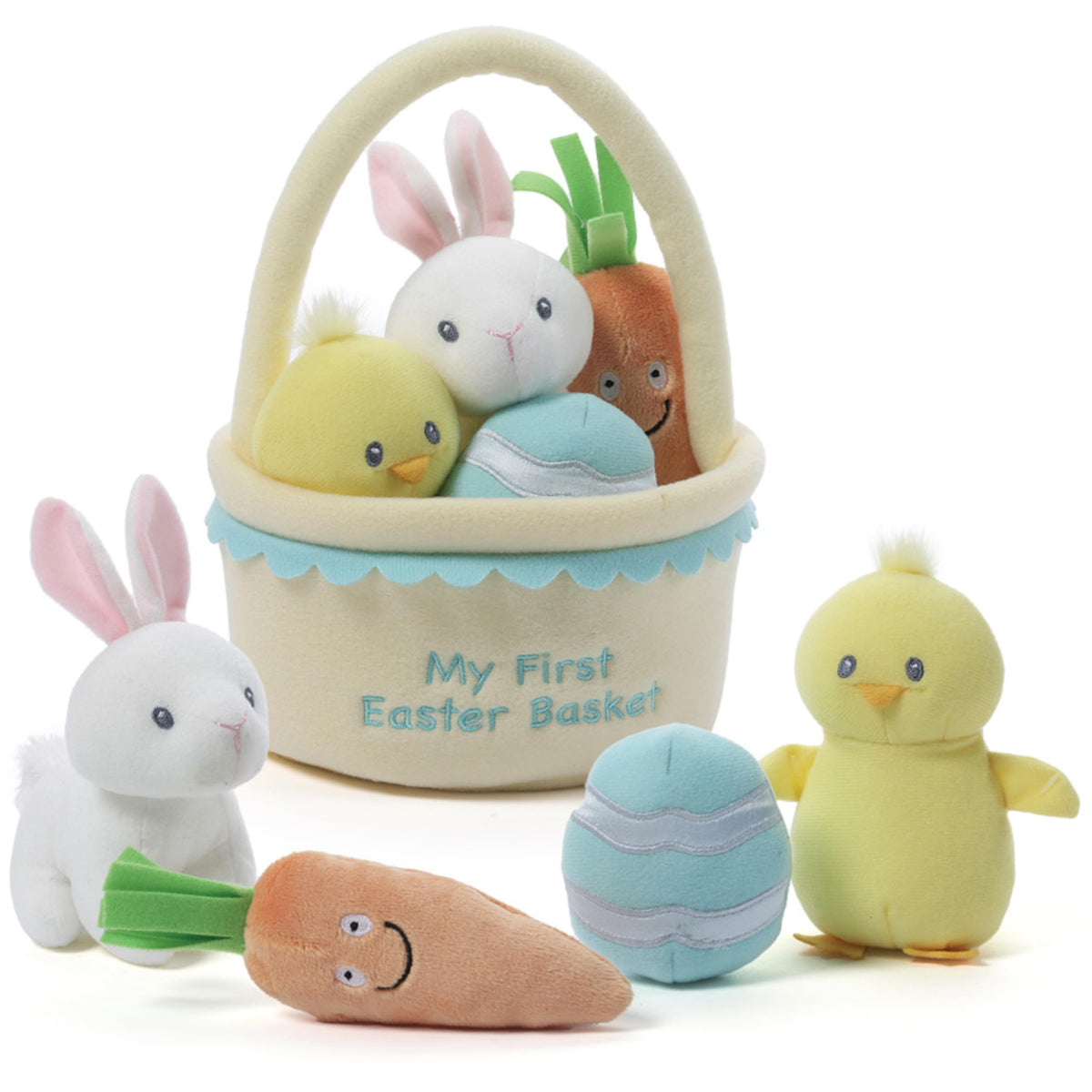 GUND Baby My First Easter Basket with 9-inch plush set for gentle sensory play and storage.