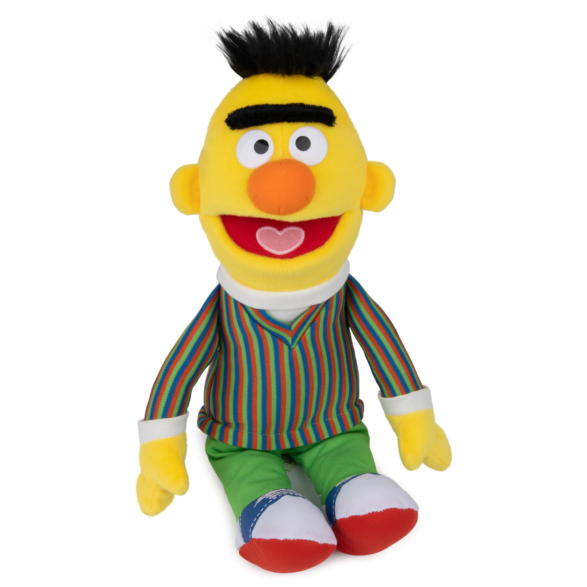 GUND Bert plush in striped shirt ready for cozy hugs and imaginative play.