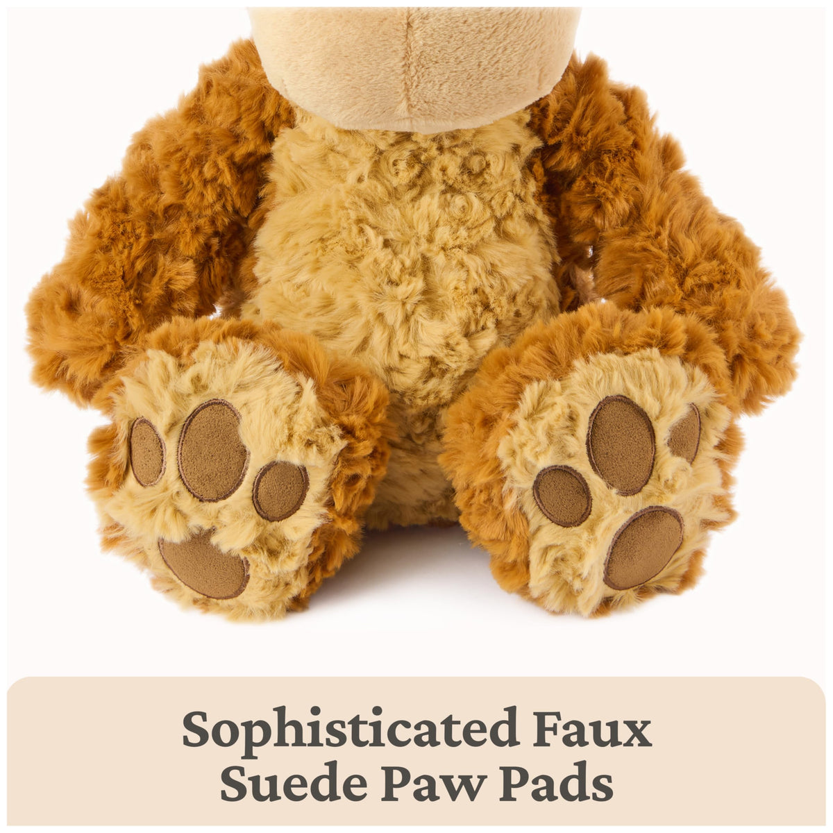 GUND Bexley weighted paws help him sit upright for posing