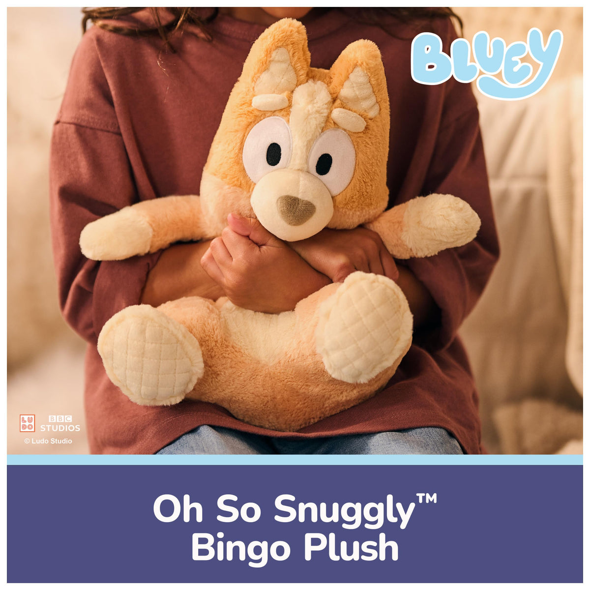 GUND Bingo Oh So Snuggly plush with quilted paws for tactile exploration.