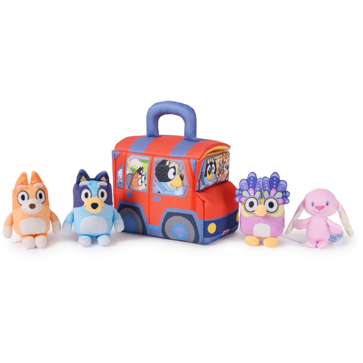 GUND Bluey 5-piece plush playset car for imaginative road trip play