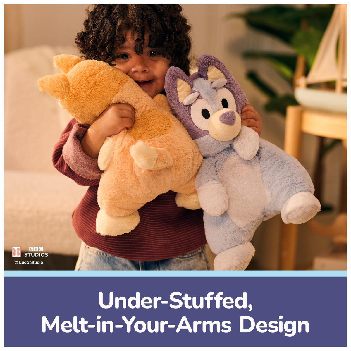 GUND Bluey bright-eyed detail inspires storytelling and pretend adventures.