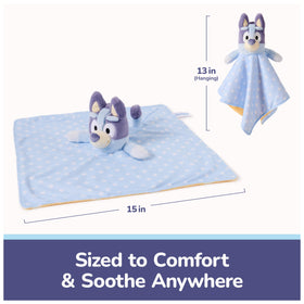 GUND Bluey double-sided 15x15 blanket adds security and warmth.