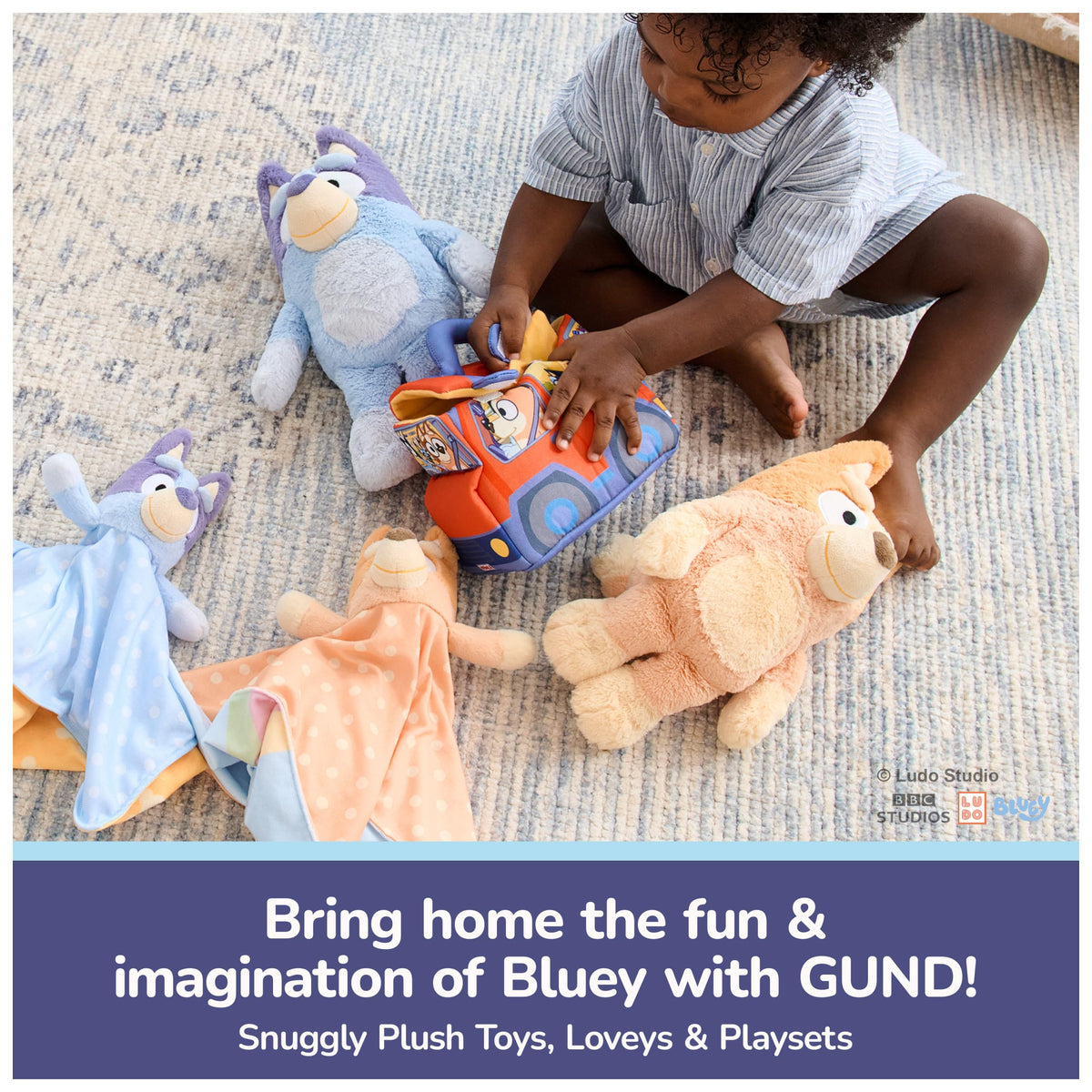 GUND Bluey 13-inch lovey provides comforting companionship for babies.