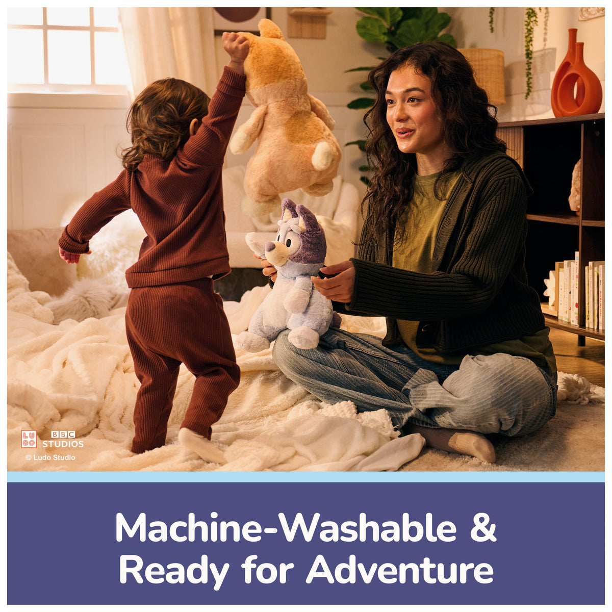 GUND Bluey 12.5-inch plush ideal for travel and cozy moments.
