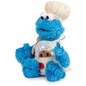 GUND Cookie Monster plush with zipper and button closures for dressing practice