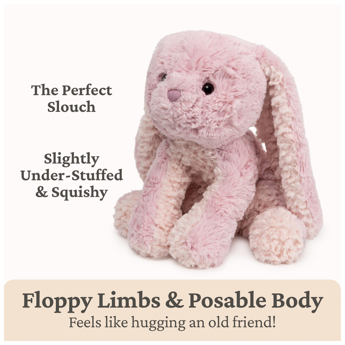 GUND Cozys Bunny's long ears invite gentle hugs and secret sharing.