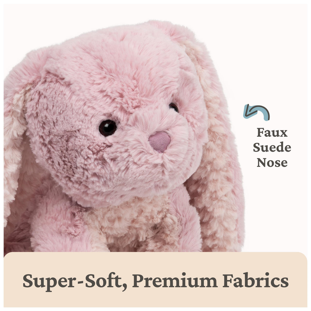 Floppy limbs on the GUND bunny encourage cuddly, imaginative play.