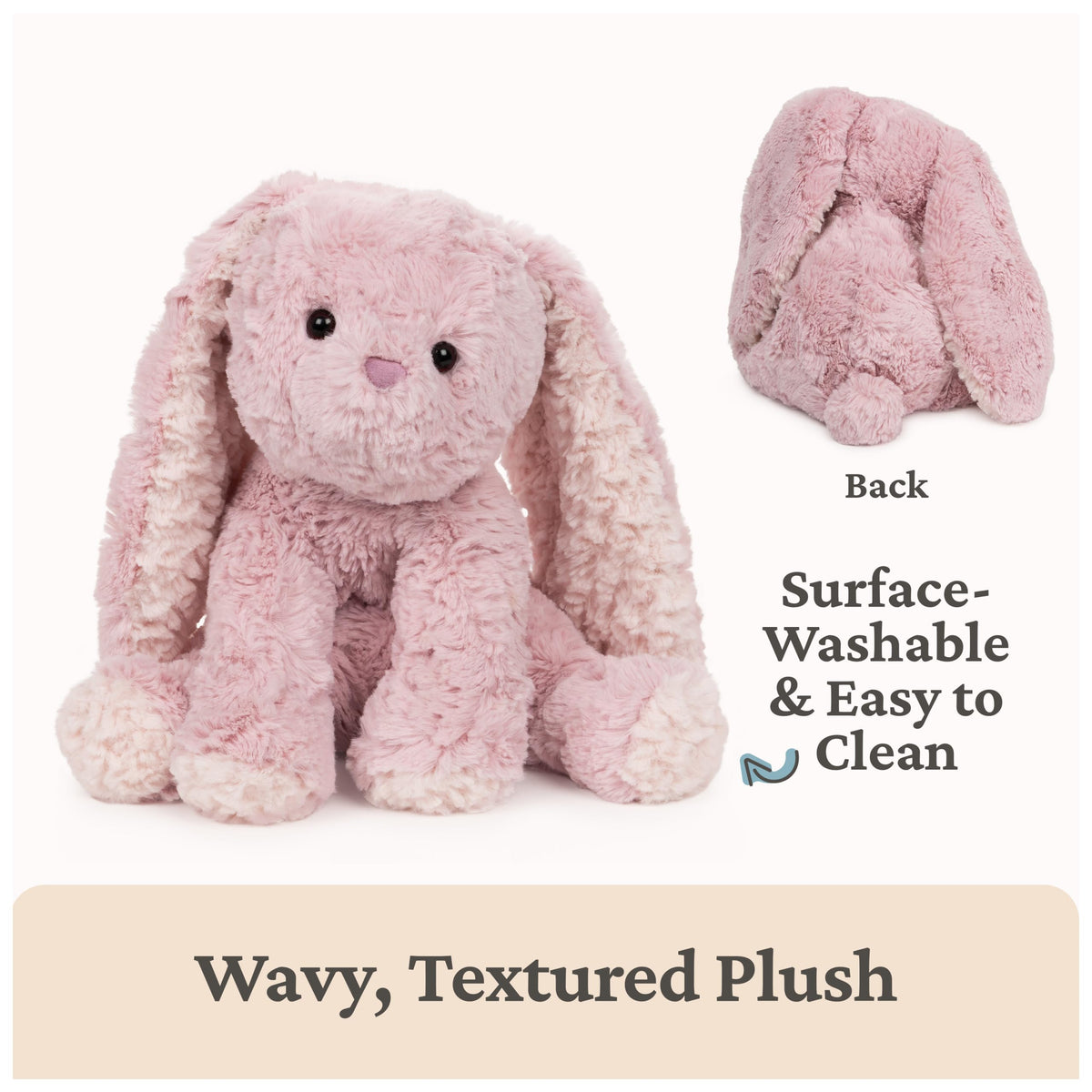 GUND Cozys Bunny uses premium soft fabric for lasting softness and easy care.