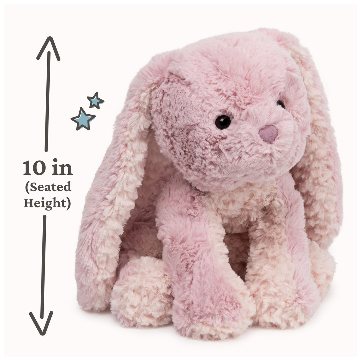 GUND Cozys Bunny with textured pink fur offers a cozy tactile experience.