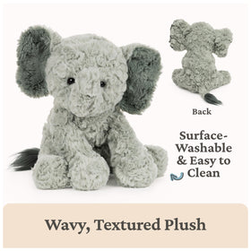 GUND Cozys Elephant floppy limbs poseable for squeezable play.