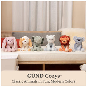 GUND Cozys plush ships in a protective poly bag.