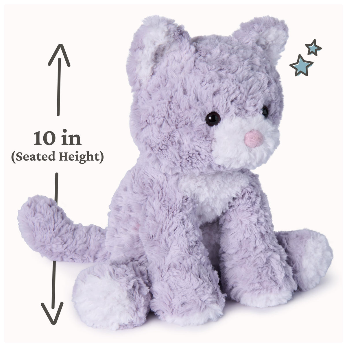 GUND Cozys kitten plush in lavender fur for soothing tactile hugs.
