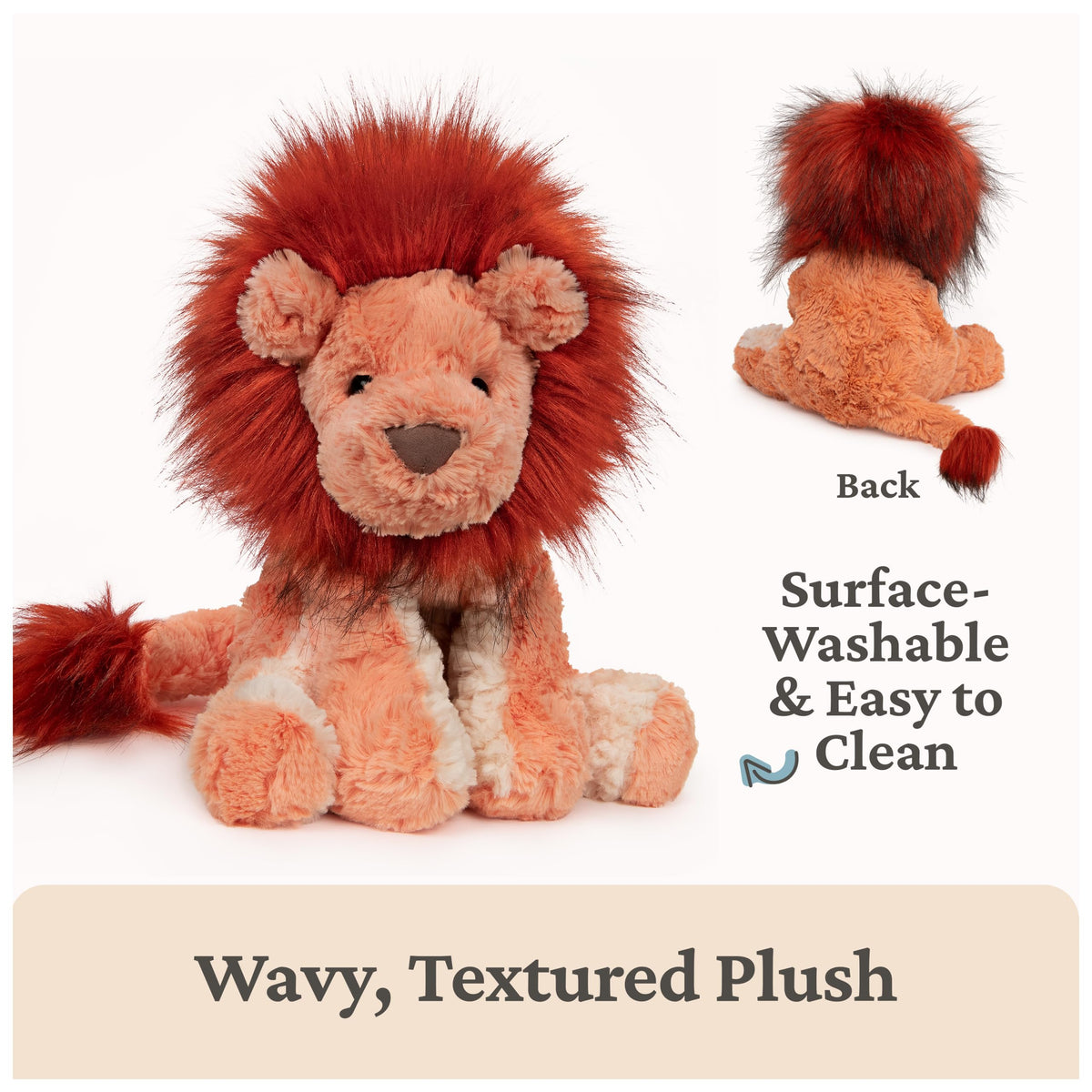 GUND Cozys Lion face closeup showcases friendly expression for kids.