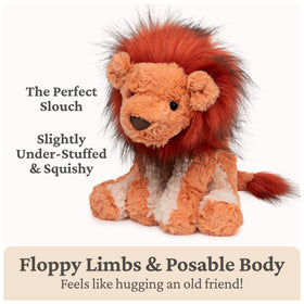 GUND Cozys Lion floppy limbs invite easy hugging and squeezable play.