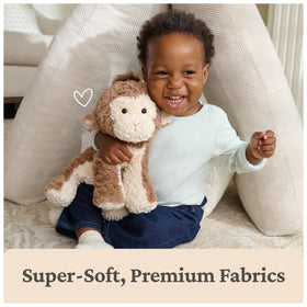 GUND Cozys Monkey bean-filled paws help balance for squeezable poses.