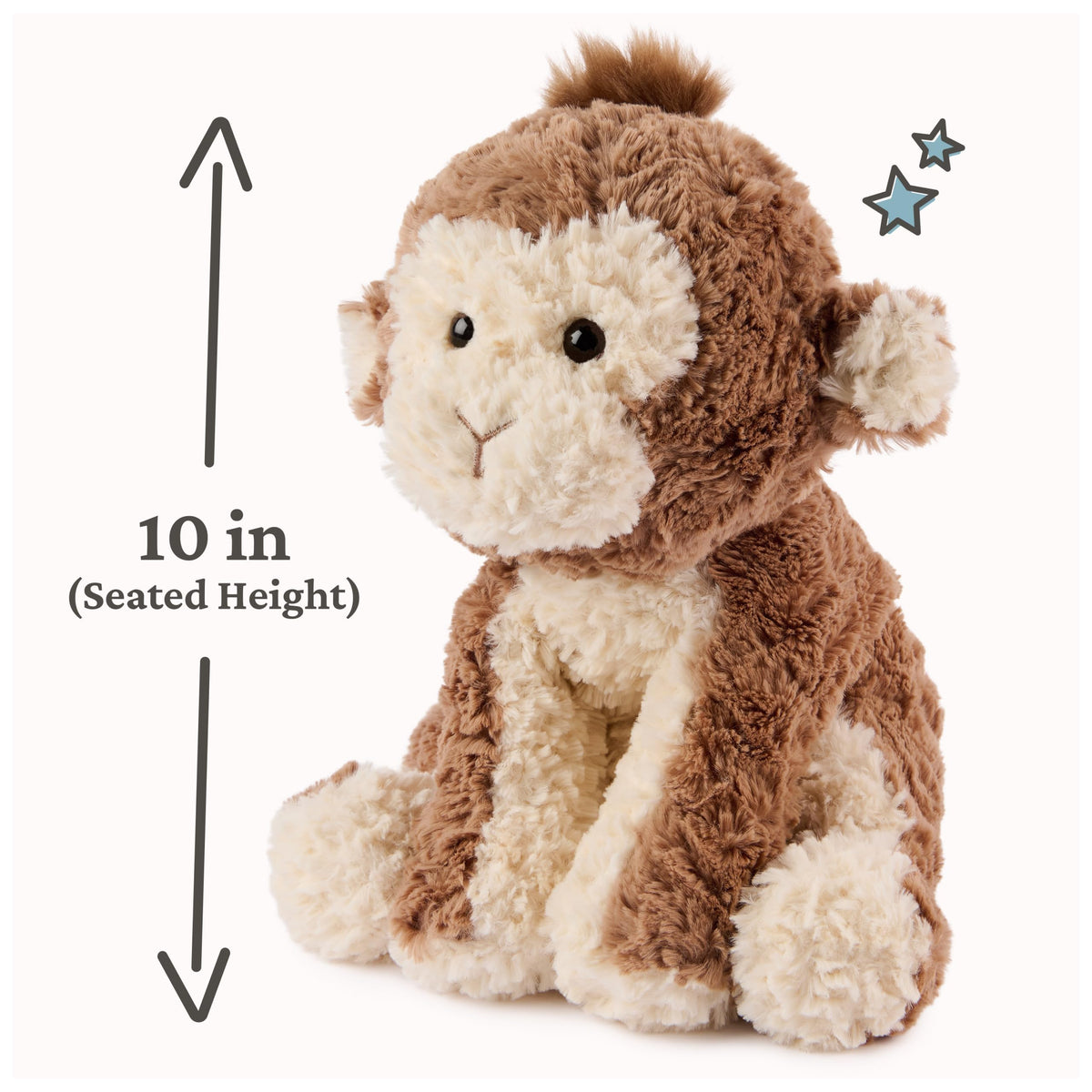 GUND Cozys Monkey soft mocha fur close-up showing comforting texture.