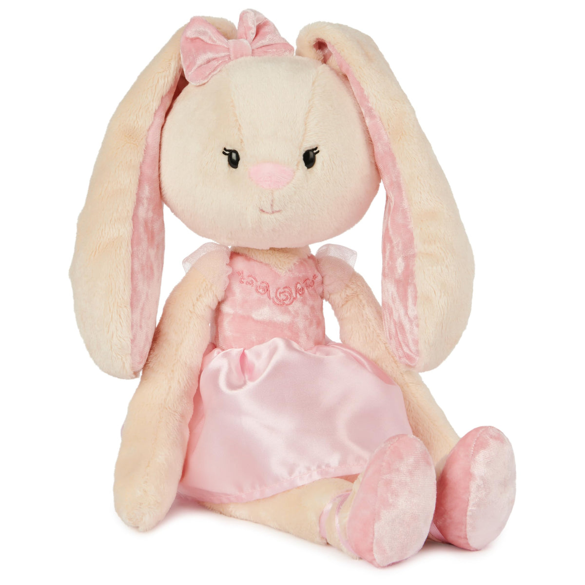 GUND Curtsy Bunny Plush with 15-inch tutu, soft and huggable for cuddles.