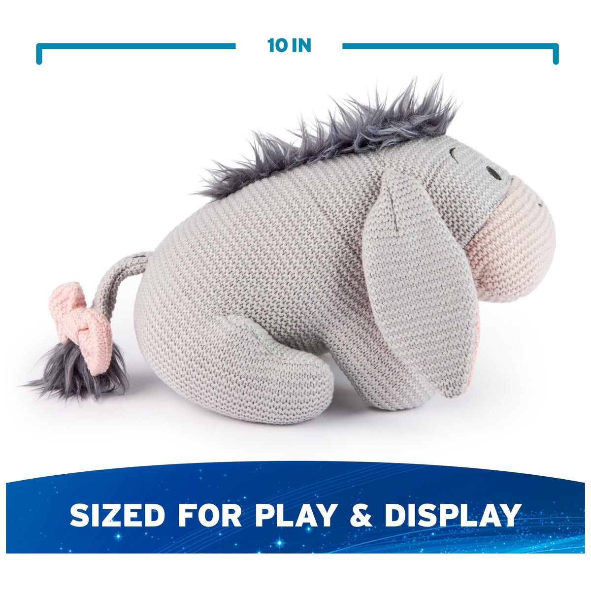 GUND Disney Eeyore knit ears detail with pink ears