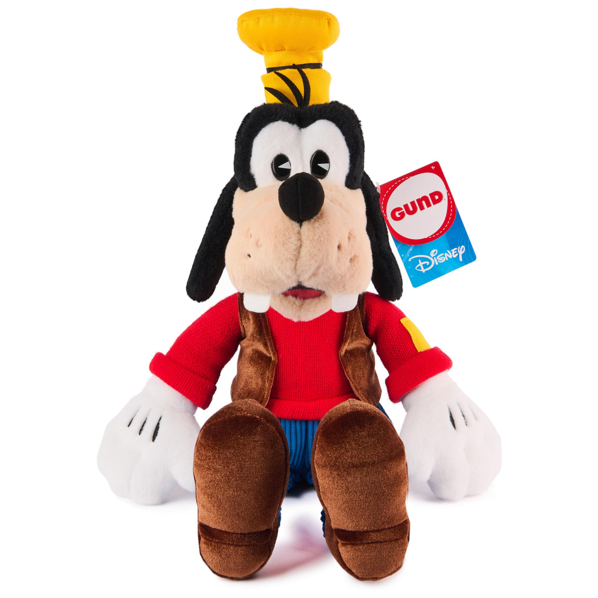 GUND Disney Goofy 14-inch plush front view delivers cuddly display appeal.