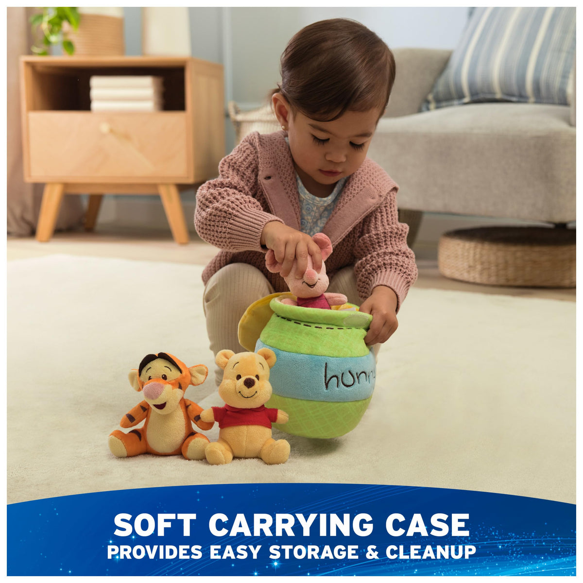 GUND honey pot storage case keeps toys organized and portable.