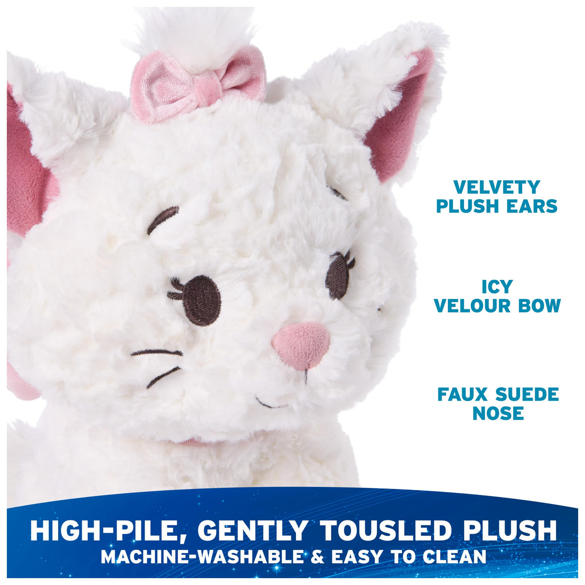 GUND Disney Marie plush with a fluffy tail for extra cuddliness