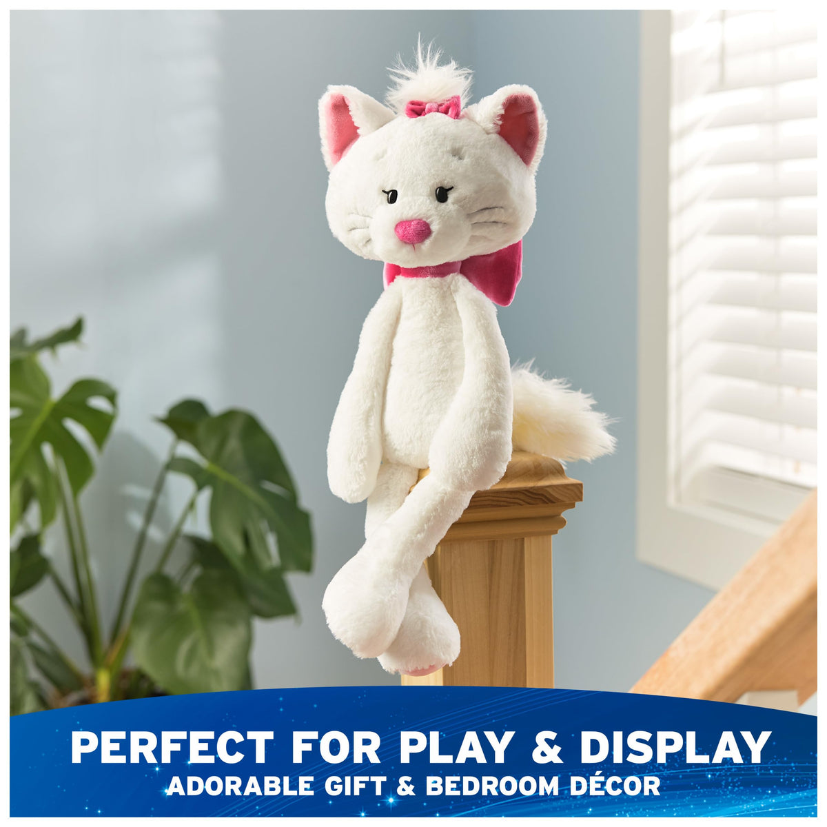 Marie plush paw pads and white fur detail for tactile appeal