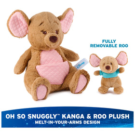 GUND Kanga pouch with quilted accents on feet and ears, tactile detail.