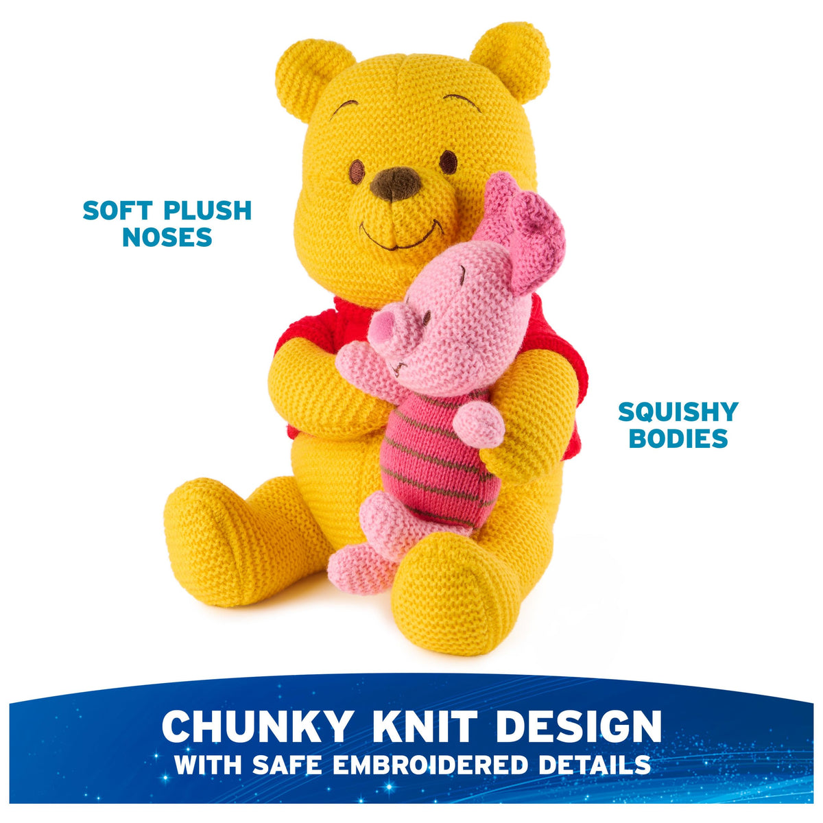 GUND Disney Pooh Piglet knit plush seated pose for storytime cuddles