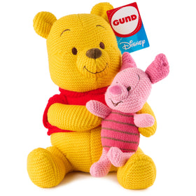 GUND Winnie the Pooh and Piglet knit plush seated ten-inch cuddle companion