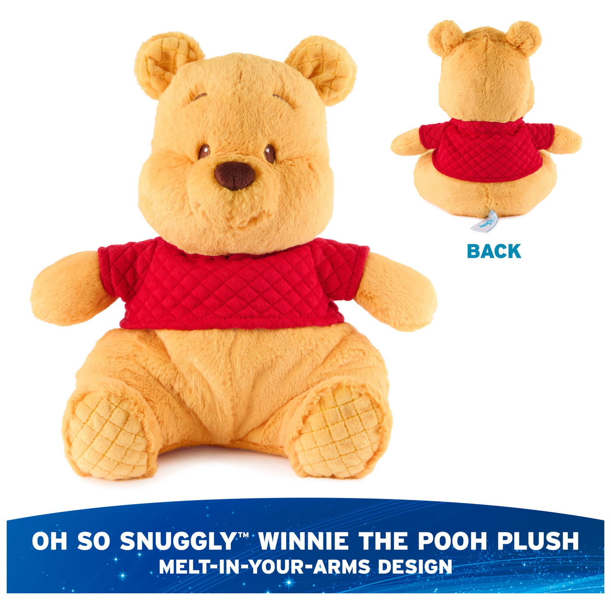 GUND Pooh amber plush with embroidered details for warm, detailed texture