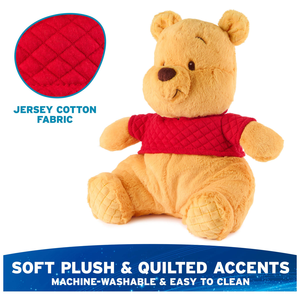 GUND Pooh quilted jersey ears add soft detail for storytelling