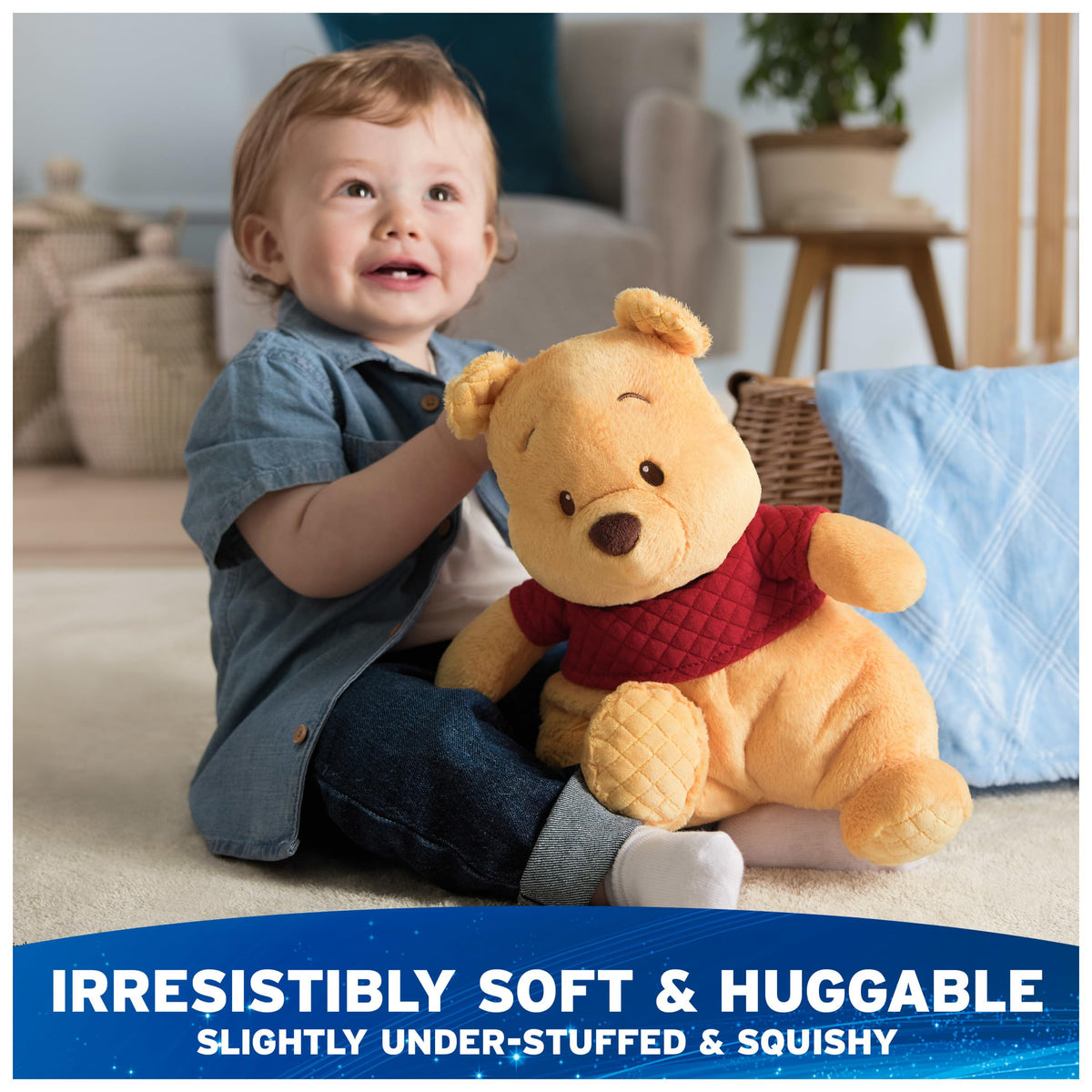 GUND Pooh red t-shirt with quilted texture enhances tactile play