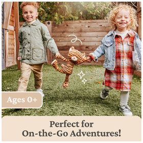 GUND Effe tiger plush is surface-washable for easy cleanup after adventures