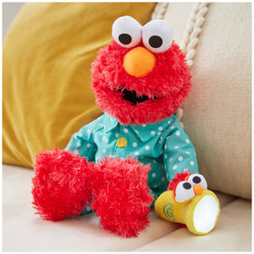 12-inch Elmo plush perfect for hugs and travel.