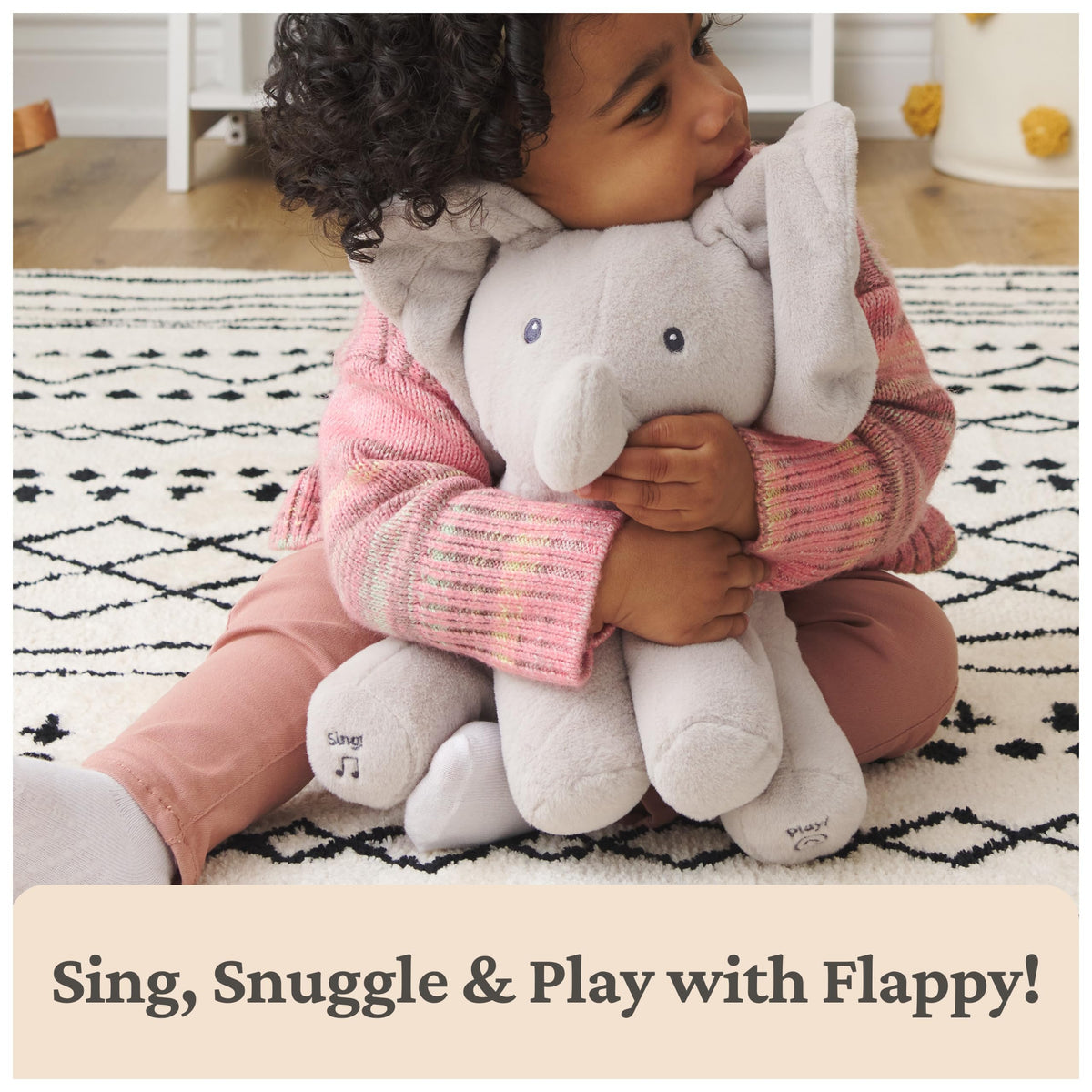 GUND Flappy uses baby-safe embroidered details for gentle play.